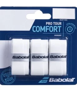 Babolat Pro Tour Overgrip (White, 3 Pack)