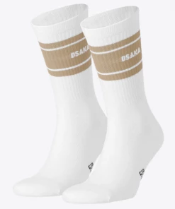 Osaka Socks 2-pack (White/Brown)