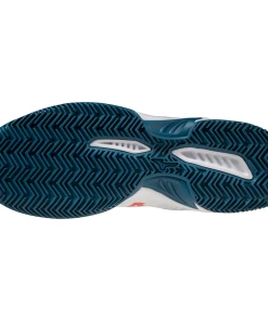 Mizuno Breakshot 3 CC (Unisex, White/Red/Turquoise) Padel Shoe