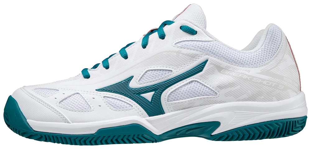 Mizuno Breakshot 3 CC (Unisex, White/turquoise) Padel Shoes 1 Mizuno Breakshot 3 CC (Unisex, White/turquoise) Padel Shoes