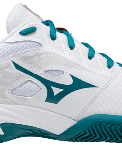 Mizuno Breakshot 3 CC (Unisex, White/turquoise) Padel Shoes 6 Mizuno Breakshot 3 CC (Unisex, White/turquoise) Padel Shoes