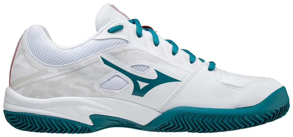 Mizuno Breakshot 3 CC (Unisex, White/turquoise) Padel Shoes 3 Mizuno Breakshot 3 CC (Unisex, White/turquoise) Padel Shoes