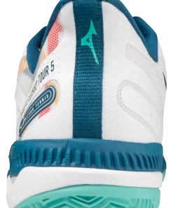Mizuno Wave Exceed Tour 5 CC (Womens, White/Turquoise)