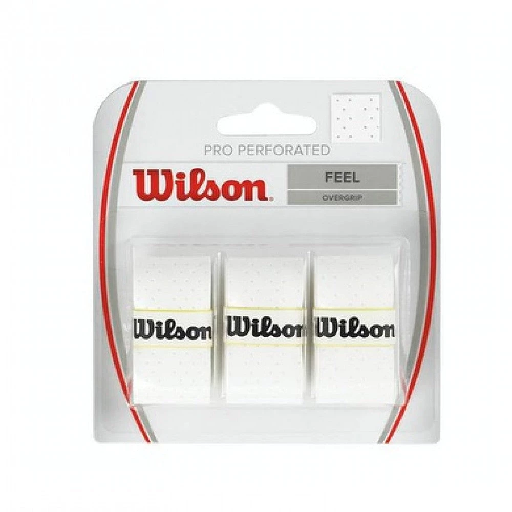 Wilson Pro Overgrip Perforated (3-pack, (White) 1 Wilson Pro Overgrip Perforated (3-pack, (White)